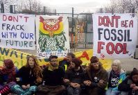 April Fools protest at Misson Springs