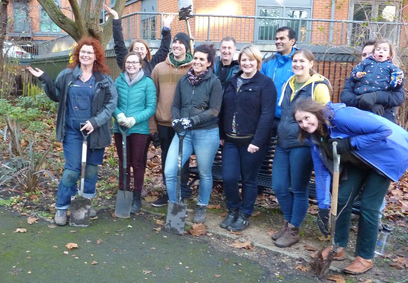 Tree planting at Barker Gate Rest Garden