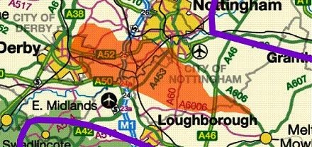 Widmerpool Trough shale gas area near Nottingham